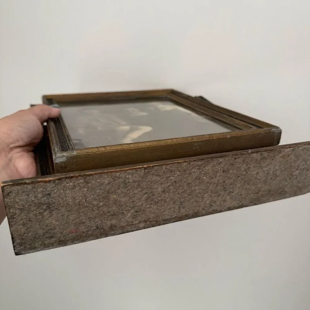 Vintage Art Deco Swivel Wood Picture Frame 1930s Swinging Photo Frame